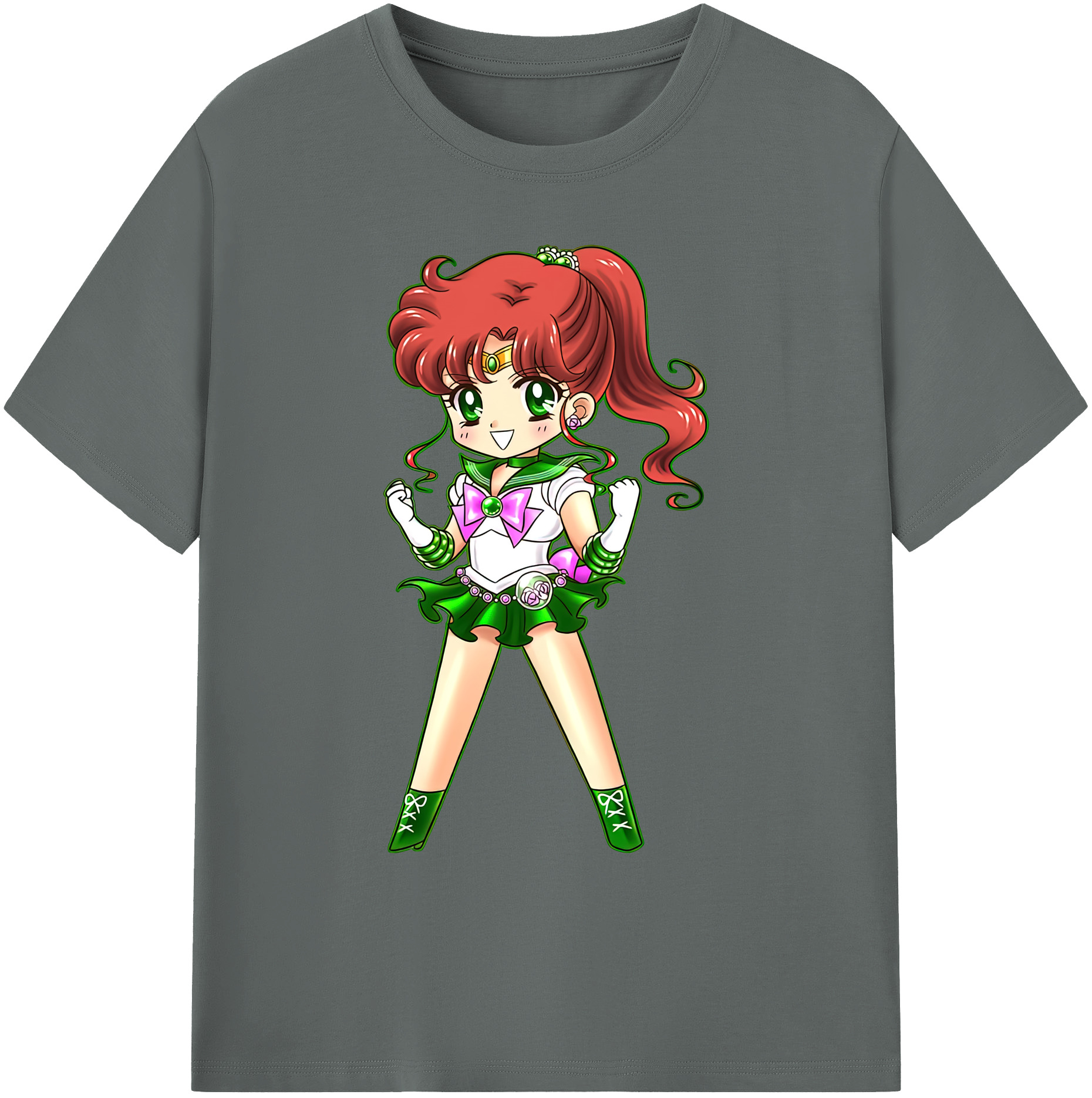 （画像用） 美少女戦士セーラームーン 木野 まこと きの まこと Sailor Moon Kino Makoto （セーラージュピター；Sailor Jupiter） 綿100％ メンズ半袖Tシャツ｜肌触りやわらか＆通気性